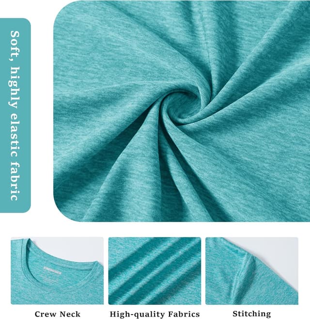 Detalle de Maglietta sportiva MagComsen da uomo a manica corta in poliestere traspirante e ad asciugatura rapida