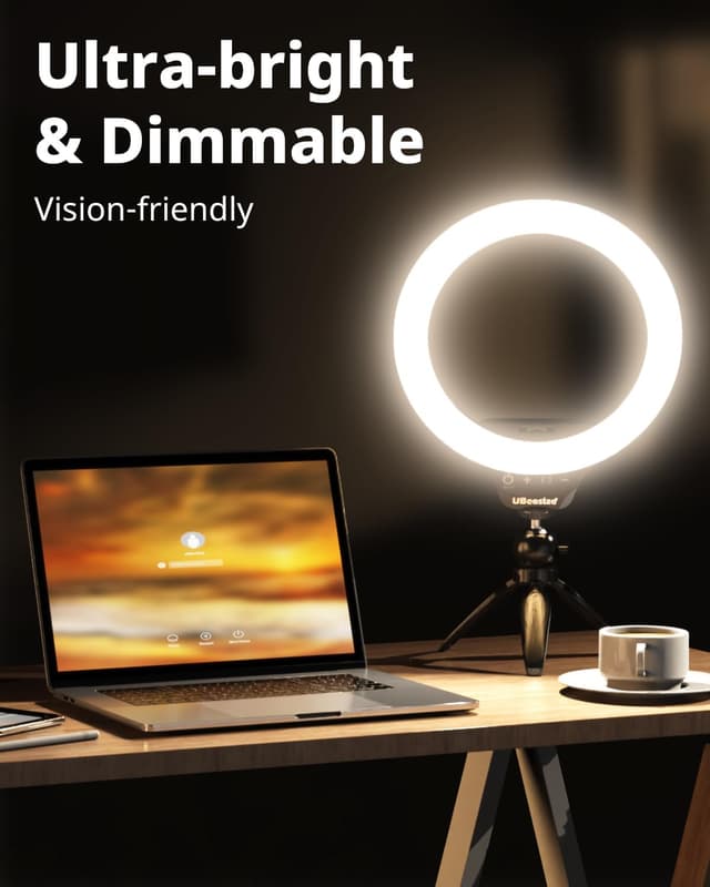 Detalle 2 de UBeesize 12" Ring Light with Phone Holder for Streaming