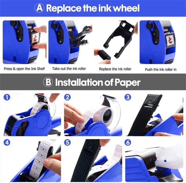 Thumbnail 5 de KPX MX5500 Pistolet d'étiquettes 5150 autocollants 🏷