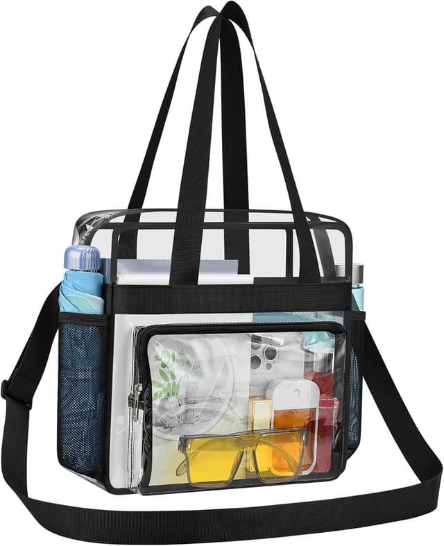 Detalle de USPECLARE Clear Stadium Messenger Bag (12x6x12) for Events, Work, and Gym