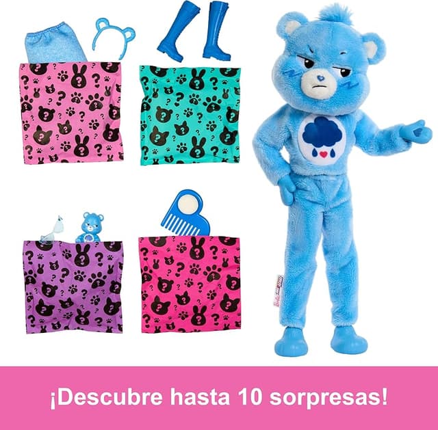 Detalle 1 de Barbie Cutie Reveal Care Bears JCN96 — muñeca con 10 sorpresas 🎎