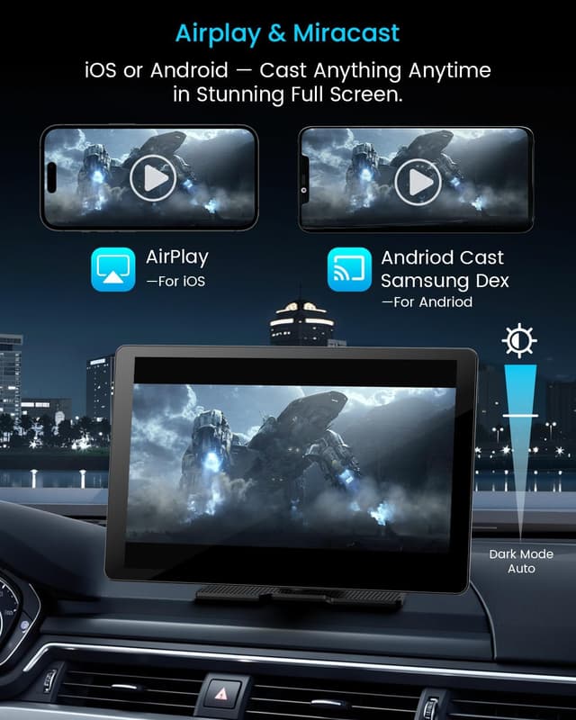 Thumbnail 6 de 11" Wireless CarPlay Screen with 4K Dash Cam ⚙