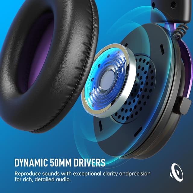 Detalle 2 de EKSA E900WT wireless gaming headset with 2.4GHz USB dongle and Bluetooth 5.4