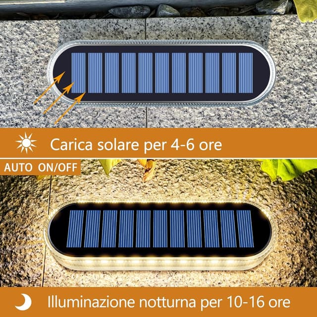 Detalle 2 de YiLaie Luci Solari da Giardino IP68 2700K (2 pezzi) con accensione On/Off automatica