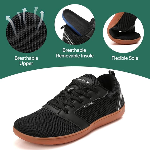 Detalle de gitzing Barefoot Wide Toe Outdoor Trail Trainers – minimalist walking and running shoes