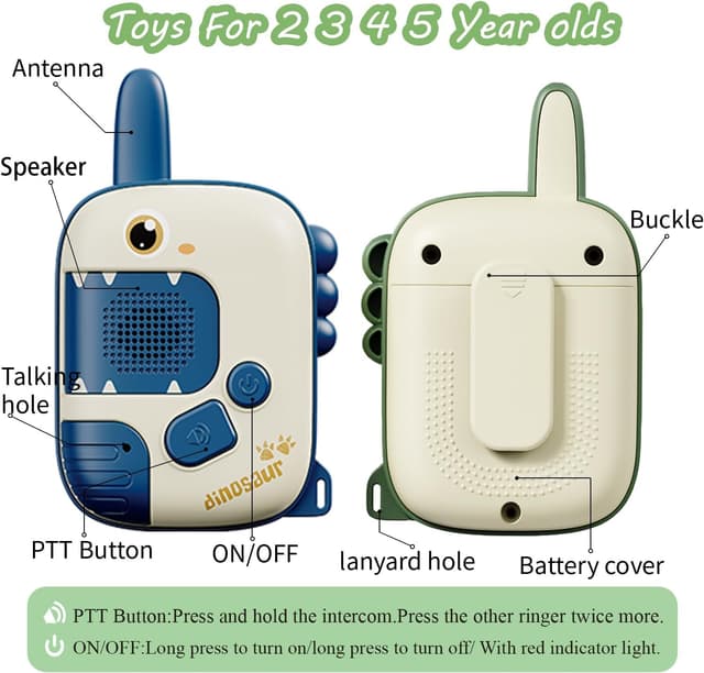Detalle 2 de Walkie Talkie Kids 2‑pack for ages 4–7