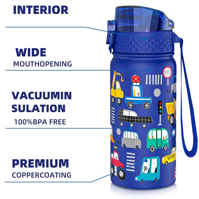 Detalle 2 de GOPPUS Trinkflasche Kinder 420ml Edelstahl