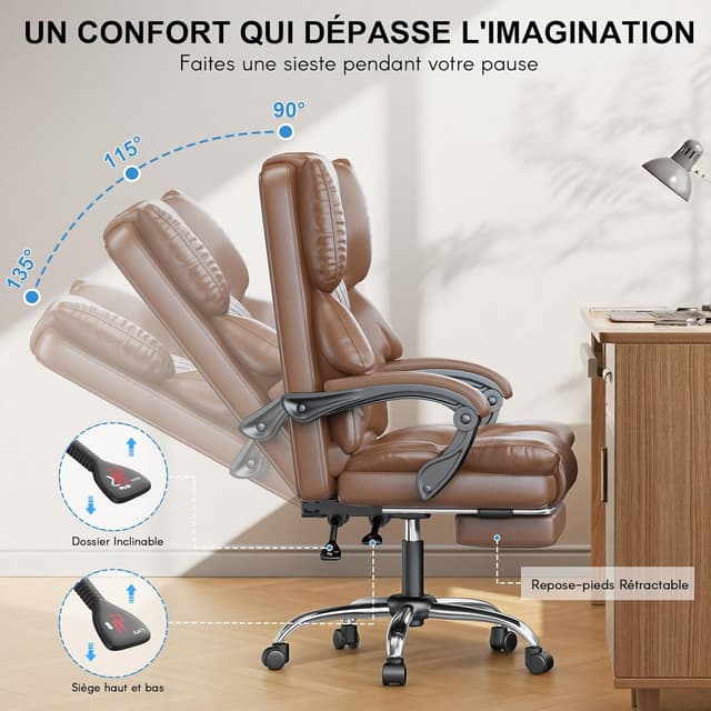 Thumbnail 6 de naspaluro Chaise de Bureau Ergonomique 150 kg