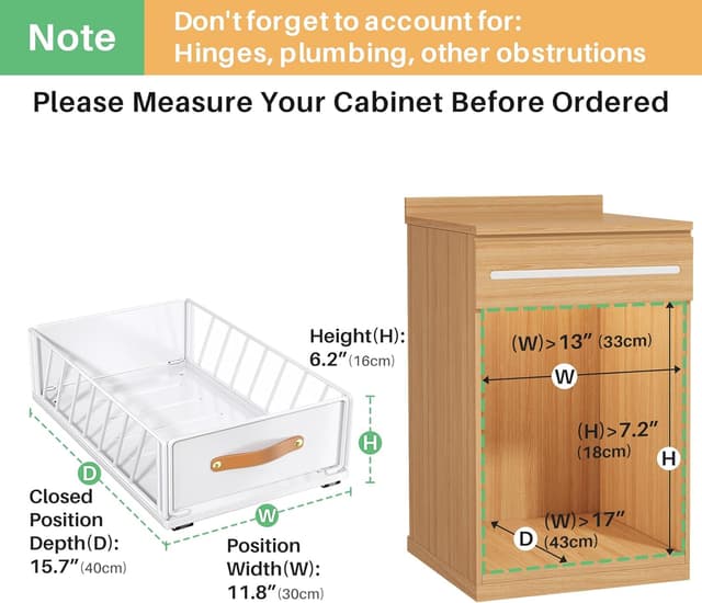 Detalle 2 de Pull Out Cabinet Organizer with Adhesive Nano Film 🗂