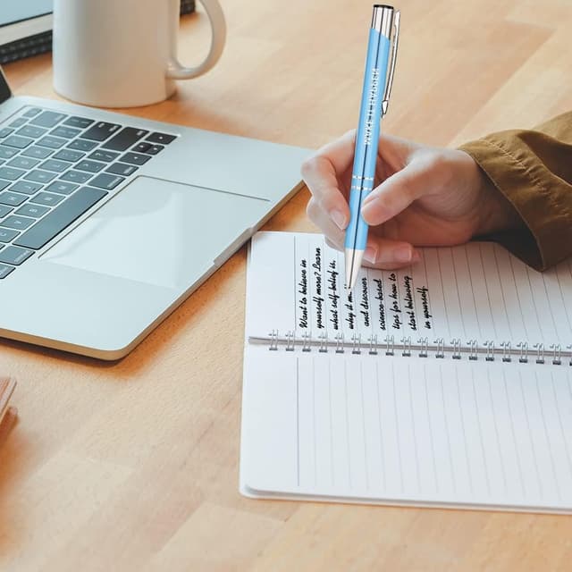 Thumbnail 6 de AUAUY Einziehbare Kugelschreiber-Set (12 Stück) mit Metallgehäuse, schwarzer Tinte, Klickmechanik