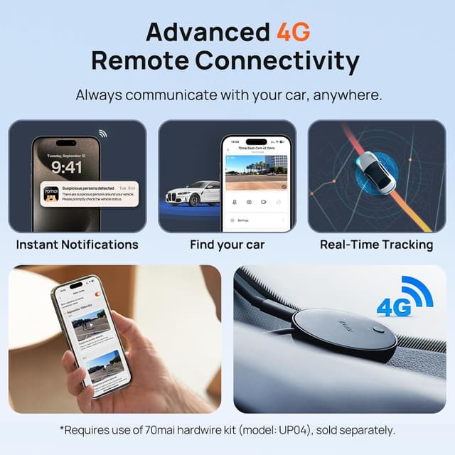 Thumbnail 5 de 70mai Dash Cam 4K Omni (Front Rear) with 4G LTE, STARVIS 2 night vision and 128GB microSD