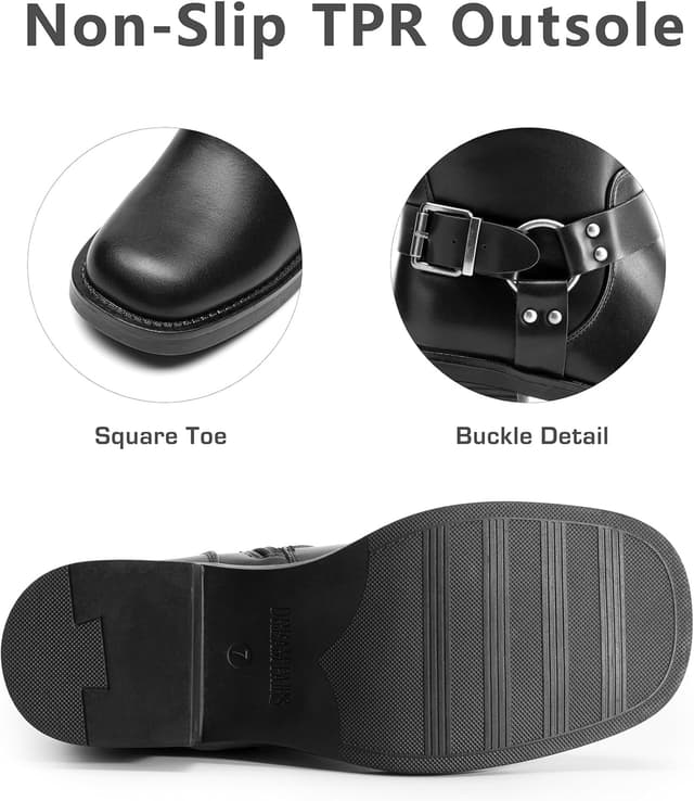 Detalle 2 de DREAM PAIRS Knee High Combat Boots with Buckles