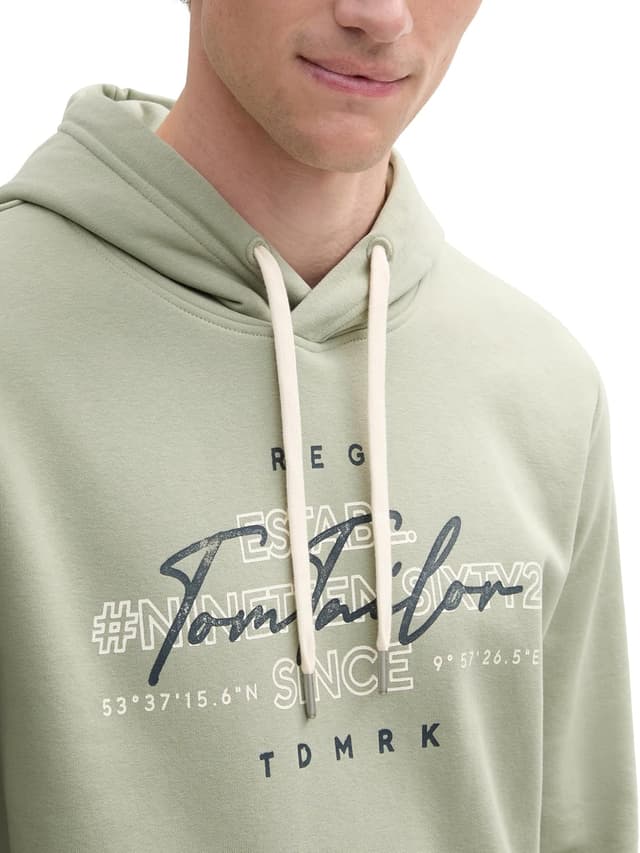 Detalle de TOM TAILOR Maglia di Tuta Uomo con cappuccio e tasca a marsupio