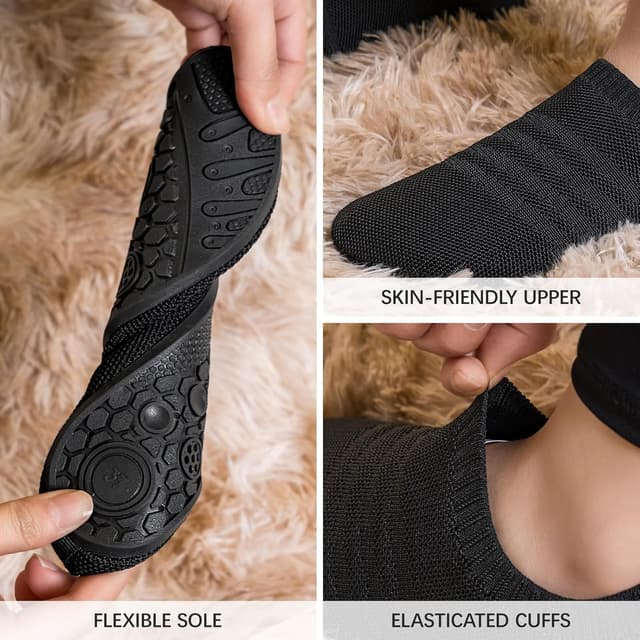 Detalle 2 de Sosenfer Barfuß-Hausschuhe Unisex: rutschfeste Slip-on Pantoffeln für drinnen & draußen