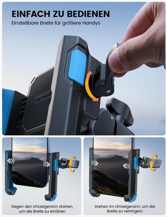 Detalle 2 de Lamicall Handyhalterung für Motorrad und Fahrrad