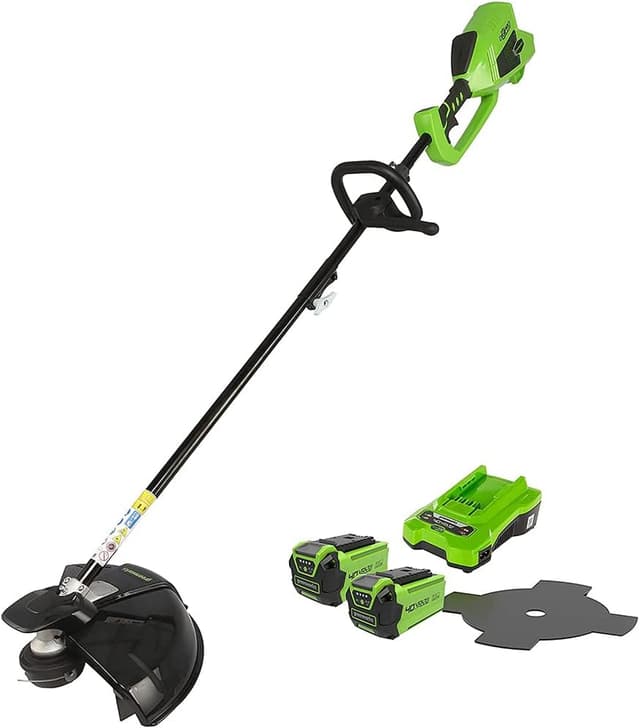 Detalle de Greenworks 40V Cordless Brushcutter Grass Strimmer (GD40BCK2X) – adjustable height, 40cm cut, bump feed