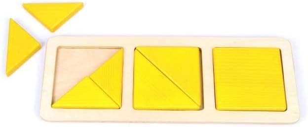 Detalle 2 de BSM Edufun EF 91003 – Coffret de jouets en bois Montessori formes (carré et rectangle)