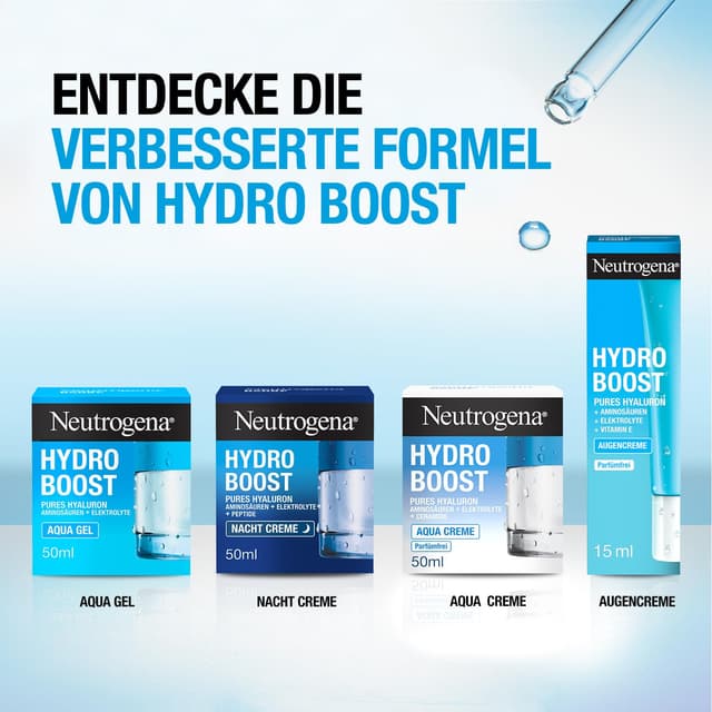 Detalle de Neutrogena Hydro Boost Aqua Fluid LSF 25 – leichte Feuchtigkeitscreme mit Hyaluronsäure & Vitamin C, 50 ml