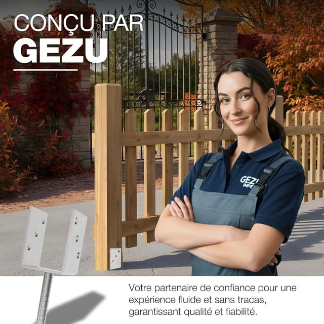 Thumbnail 6 de GeZu Impex Support de poteau en U galvanisé à chaud pour clôture (lot de 12)