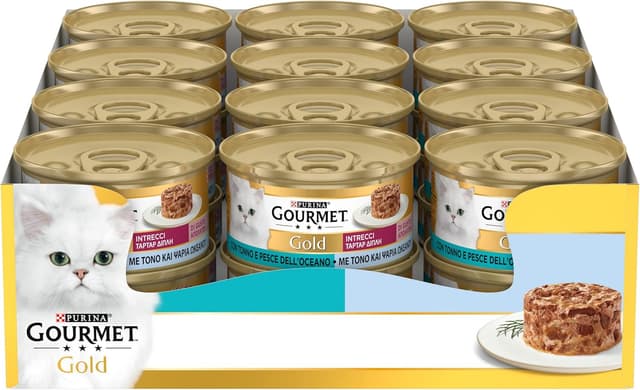 Thumbnail 4 de GOURMET Gold Intrecci cibo umido 24 lattine 🐱