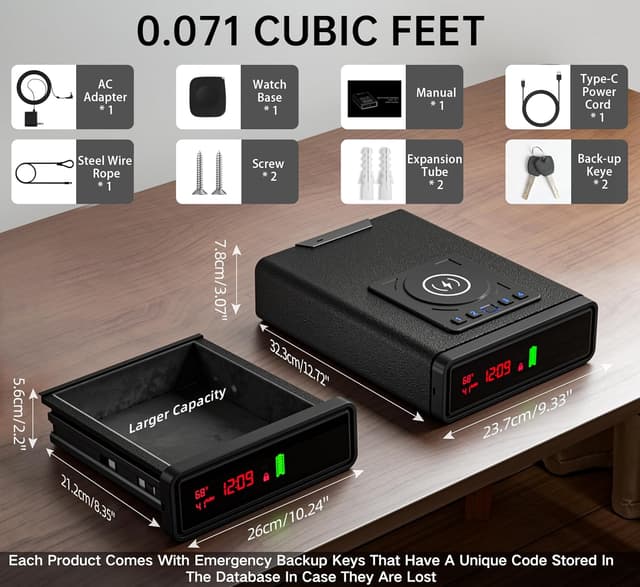 Thumbnail 6 de ORARAER Biometric Smart Gun Safe
