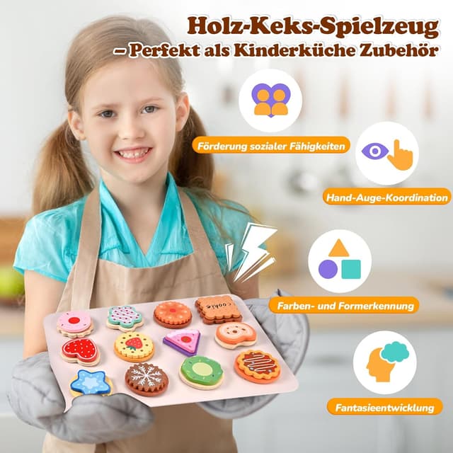 Detalle 2 de Wooderma Kinderküche Zubehör Kekse Set