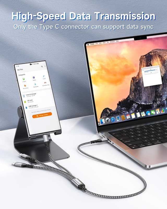 Thumbnail 5 de NINGKPOW 100W 3‑in‑1 Multi Charging Cable 50cm