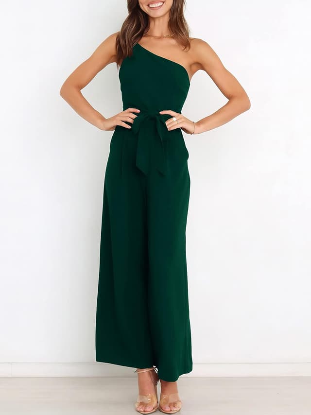 Detalle 2 de ANRABESS One-Shoulder Jumpsuit Slim Fit