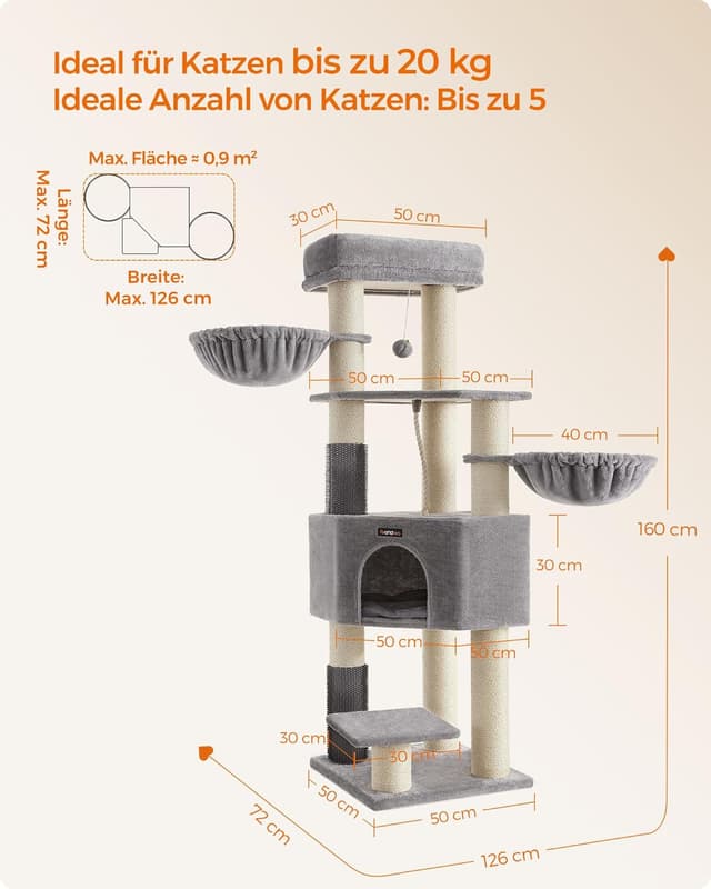 Thumbnail 4 de Feandrea Kratzbaum 160 cm 🐱