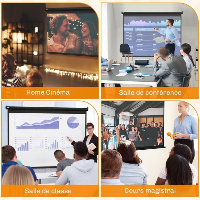 Thumbnail 4 de HOMCOM écran vidéoprojecteur 84 Pouces 4K