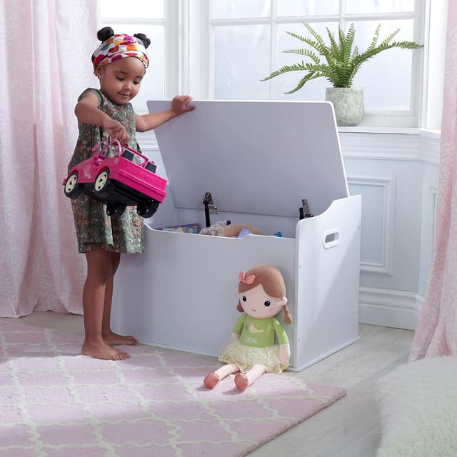 Detalle de KidKraft Austin Wooden Toy Box bench for kids