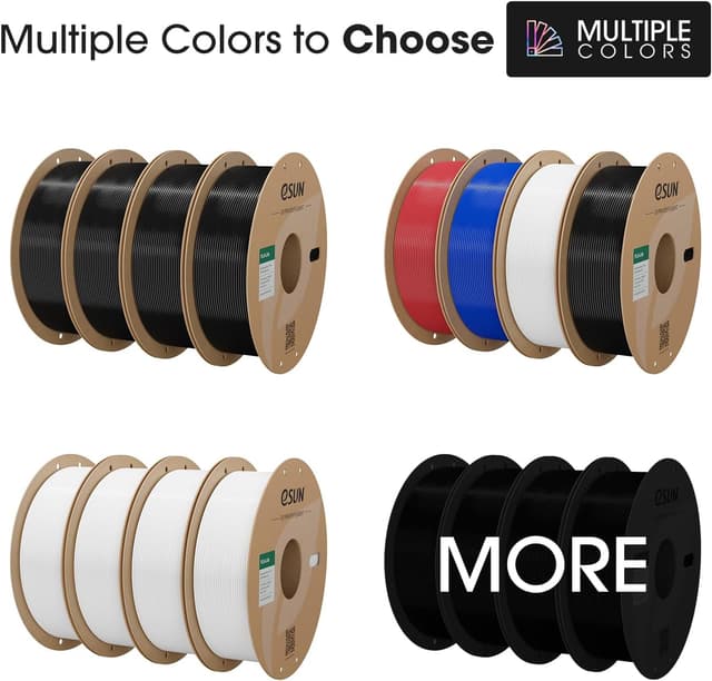 Thumbnail 6 de eSUN PLA Lite 1.75mm 3D Printer Filament (Cold White) – 4 x 1kg spools