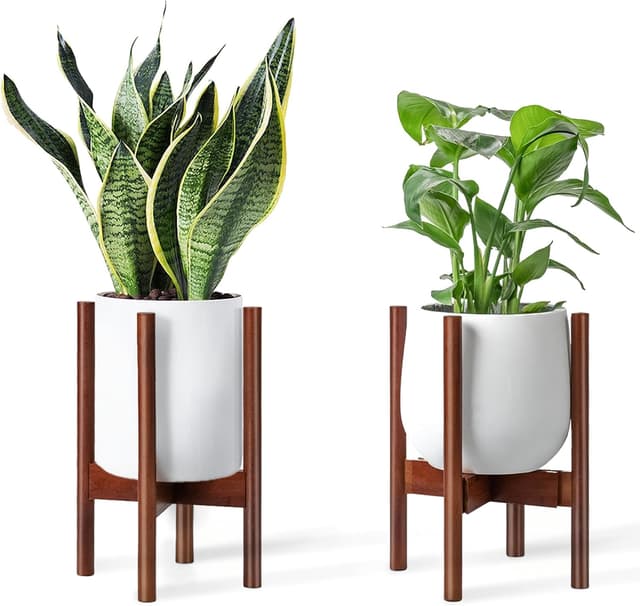 Detalle de Bamworld portavasi in bambù per interno ed esterno, portapiante da balcone regolabile (vaso non incluso)