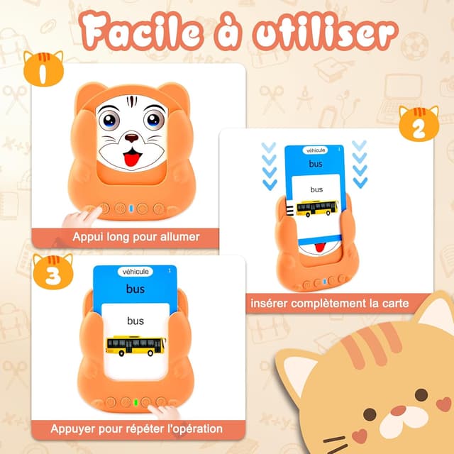 Detalle 2 de 510 cartes flash parlantes enfants