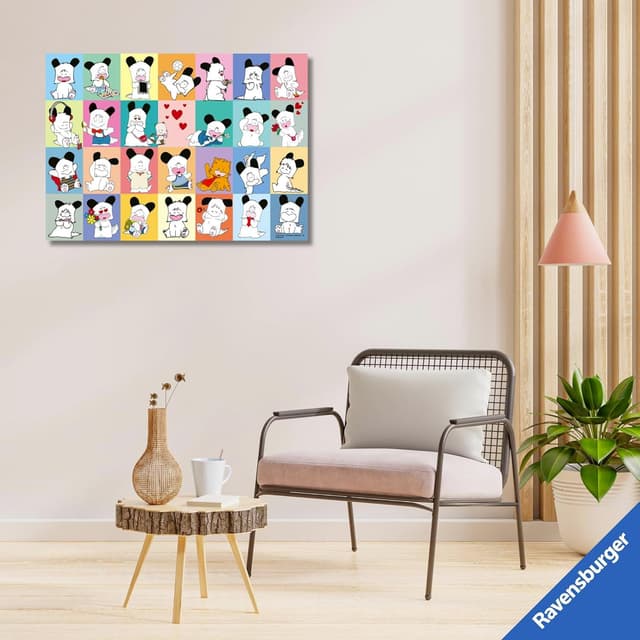 Detalle de Ravensburger Puzzle 1000 pezzi Hello Spank (80s mania) – Puzzle adulti +14 anni, 70x50 cm