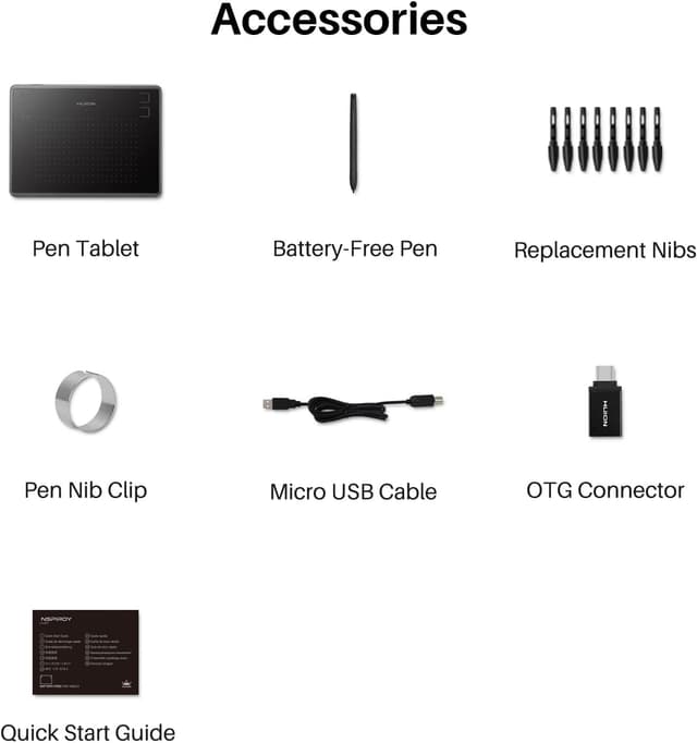 Detalle 2 de Huion Inspiroy H430P drawing tablet (4.8 x 3 inch) with 4 hot keys