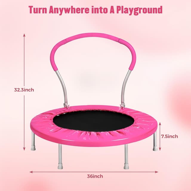 Thumbnail 6 de Lyromix 36-Inch Kids Trampoline With Handle — Indoor Mini Trampoline for Toddlers and Light Fitness