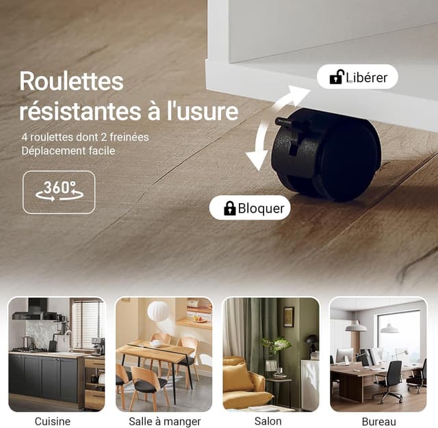 Thumbnail 4 de SoBuy FBT106-W meuble imprimante 50×40×75 cm