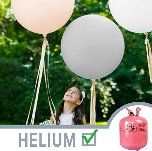 Detalle de PartyWoo Dusty Blue Balloons (36 Inch) with White Accent Balloons, 4-Pack Set for Boho Party Decor