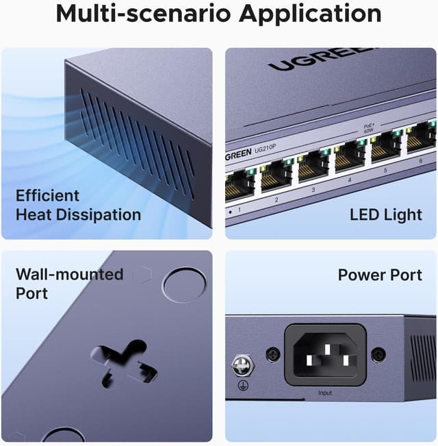 Thumbnail 5 de UGREEN 10 Ports POE Network Switch 60W ⚙