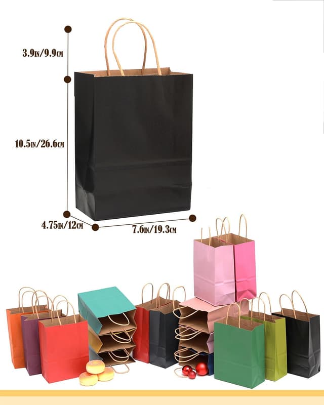 Detalle 2 de Gcardist 32 kraft gift bags, 27 x 20 x 12cm