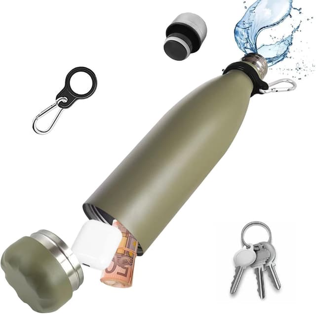 Detalle de Domemit Bottiglia d’acqua Sicura con scomparto nascosto “Segreto” in acciaio inox da 730 ml