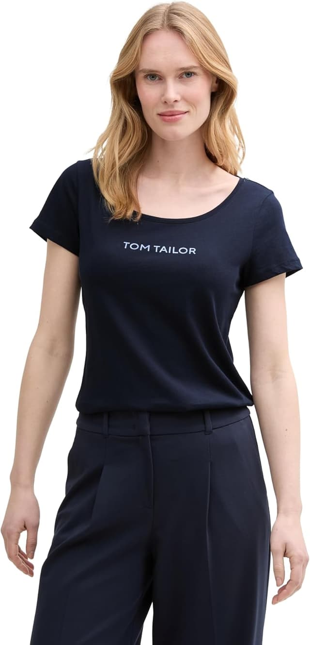 Detalle de TOM TAILOR 1046269 T-Shirt donna in cotone con girocollo