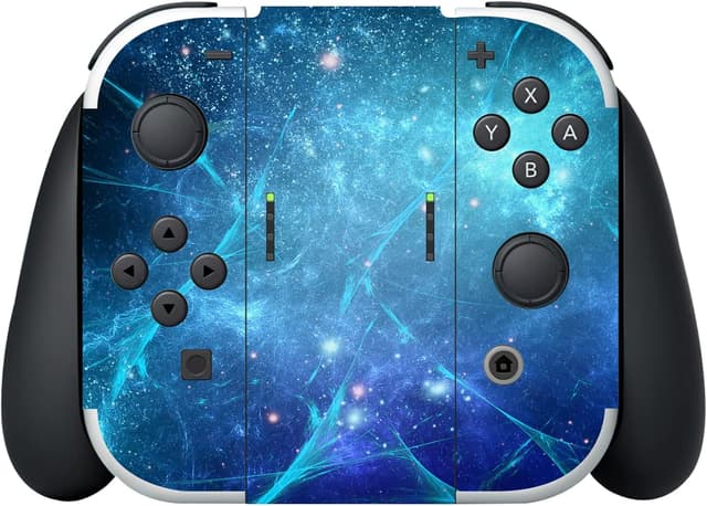 Thumbnail 6 de playvital Full Set Protective Stickers for Nintendo Switch OLED (Blue Nebula) – vinyl decal skins for console, Joy-Con, dock & grips