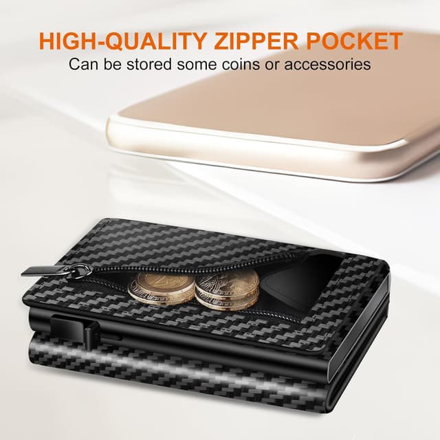 Detalle 2 de Portafoglio uomo slim in fibra di carbonio