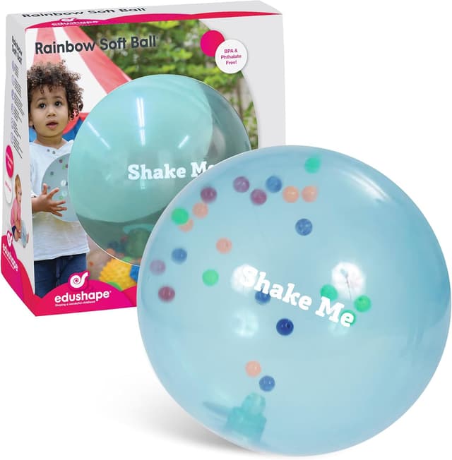 Detalle de BSM EDUSHAP Balle arc-en-ciel transparente 6M (Édition 705373) – ballon souple dès 6 mois
