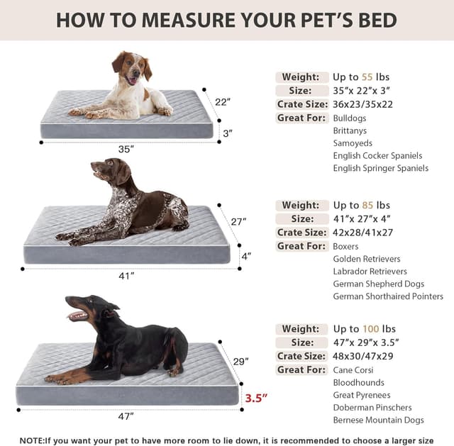 Thumbnail 5 de WNPETHOME Orthopedic XXL Dog Bed 47x29 in