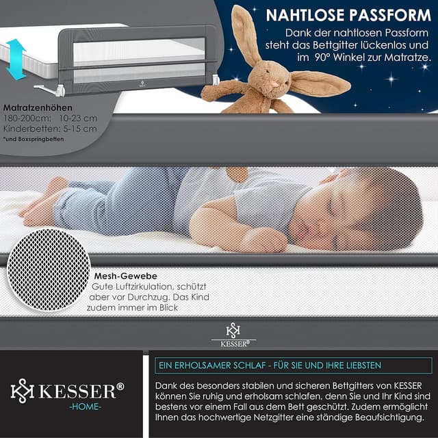 Detalle 2 de KESSER Bettgitter 150 cm 42 cm Höhe