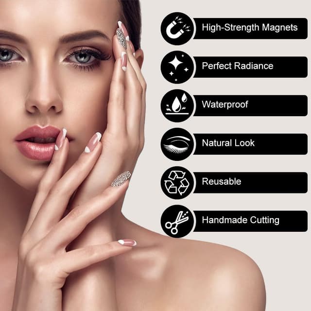 Detalle 2 de LOPHE Magnetische Wimpern mit Eyeliner & Wimpernclip – 10 Paare 3D Lashes Set