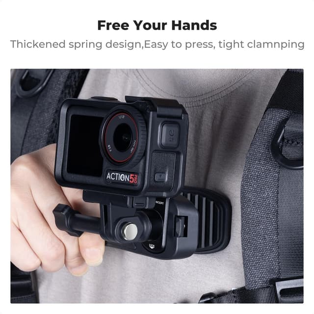 Detalle de K&F CONCEPT Magnetic Backpack Clip Mount – 180° swivel quick-release holder for action cameras